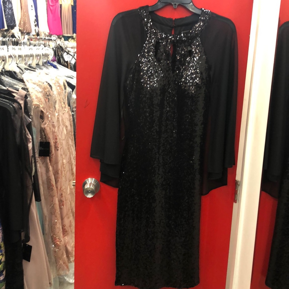 Black sequence cocktail dress
